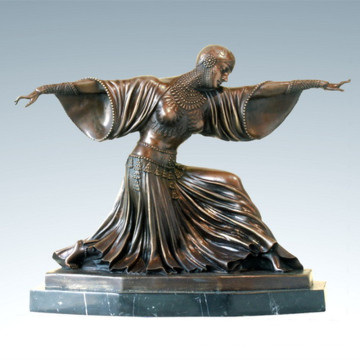 Dançarino Bronze Escultura Tailândia Lady Deco Latão Estátua TPE-174